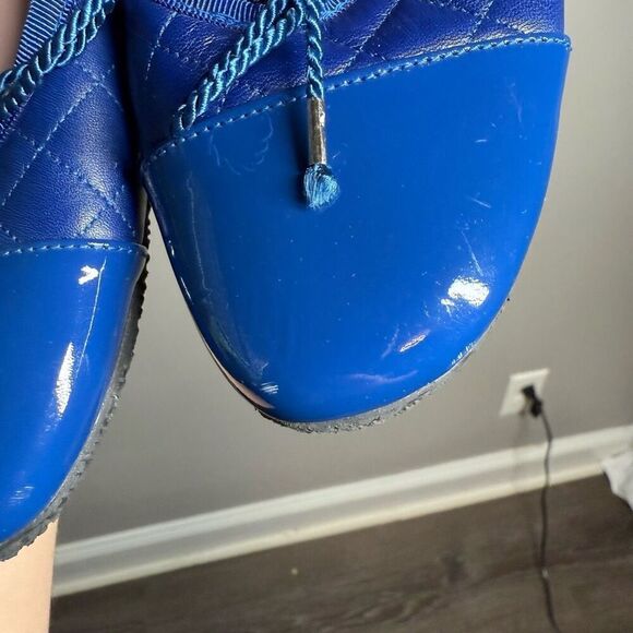 Paul Mayer COZY cap toe QUILTED LEATHER BALLET FLAT IN cobalt blue blue sole - Picture 6 of 10